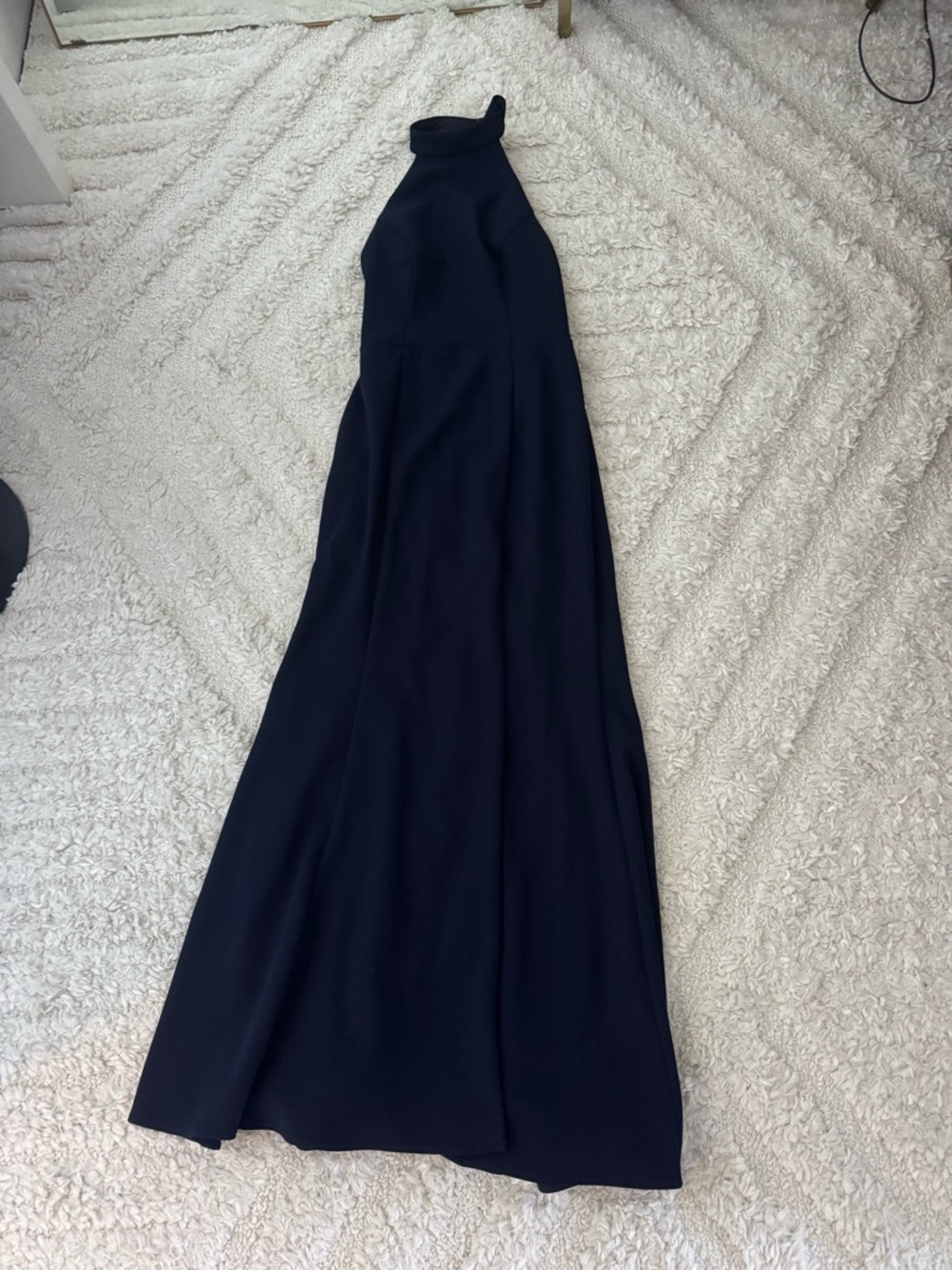 Anthropologie Navy High-Neck Maxi Dress